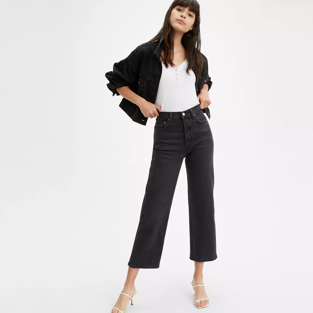 Levi's® Premium RIBCAGE STRAIGHT ANKLE WOMEN'S JEANS washed Black - size 27